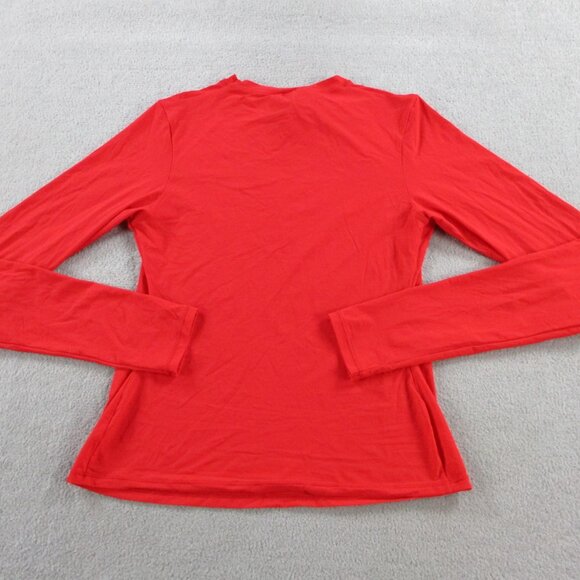 SKIMS Fits Everybody Long Sleeve T Shirt Womens Medium Cherry Red Stretch NWT - Picture 3 of 9